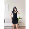 Göğüs Dekolte Premium Elbise - SİYAH