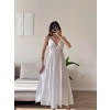 Sırt Çapraz Askılı Elbise - BEYAZ