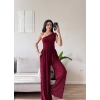 Tek Omuz Büzgülü Tulum - BORDO