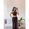 Keten Halter İkili Takım - KAHVE