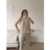 Halter Yaka Puantiyeli Takım - BEJ
