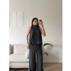 Halter Yaka Puantiyeli Takım - SİYAH