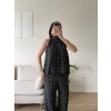 Halter Yaka Puantiyeli Takım - SİYAH