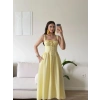 Bel Korse Askılı Prenses Elbise - SARI