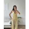Kruvaze Bluz Pantolon Takım - SARI