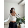 Ara Biyeli Crop - BEYAZ