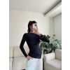 Asimetrik Yan Lastik Bluz - SİYAH