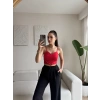Askılı Taşlı Crop - KIRMIZI