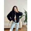 Astarlı Cozy Peluş Ceket - SİYAH