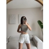 Bağcıklı Yan Yırtmaç Şort - BEYAZ