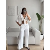 Bağlamalı Crop & Pantolon Takım - BEYAZ