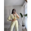 Bağlamalı Crop & Pantolon Takım - SARI