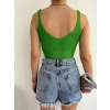 Bağlamalı Triko Crop-YEŞİL