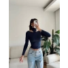 Balıkçı Çift Damla Crop - LACİVERT