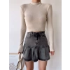 Balıkçı Yaka Crop Bluz