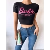 Barbie Crop T-shirt-SİYAH