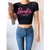 Barbie Crop T-shirt-SİYAH