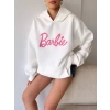 Barbie Unisex Oversize Sweatshirt-BEYAZ