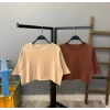Basic Crop T-shirt-BEJ