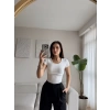 Bel Biyeli Crop - BEYAZ