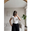 Bel Biyeli Crop - BEYAZ