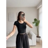 Bel Biyeli Crop - SİYAH