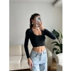 Bel Biyeli Crop - SİYAH