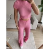 Bel Büzgülü Crop & Pantolon Takım - PUDRA
