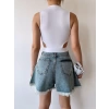Bel Dekolte Crop Hırka-BEYAZ