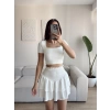 Bel Korse Detay Pileli Etek