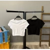 Bel Lastik Crop T-shirt-BEYAZ