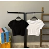 Bel Lastik Crop T-shirt-SİYAH