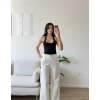 Bel Lastik Palazzo Pantolon - BEYAZ