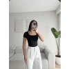 Bel Tül Kare Yaka Bluz