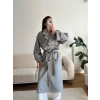 Beli Kuşaklı Kaşe Kaban - GRİ