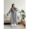 Beli Kuşaklı Kaşe Kaban - GRİ