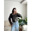 Biker Kemerli Deri Ceket - YEŞİL