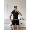 Biker Şortlu İkili Takım - SİYAH