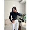 Bisiklet Yaka Crop - SİYAH