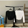 Biyeli Kaşkorse Crop Bluz-SİYAH