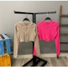 Biyeli Kaşkorse Crop Hırka-BEJ