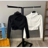Boğazlı Crop Bluz-SİYAH