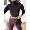 Boğazlı Sandy Crop Bluz-SİYAH