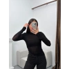 Boğazlı Transparan Bluz - SİYAH