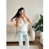 Boyun Aksesuar Degaje Bluz - BEYAZ