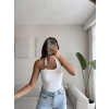 Boyun Geçmeli Aksesuar Crop - BEYAZ