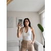 Boyun Geçmeli Bodysuit - BEYAZ