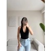 Boyun Geçmeli Bodysuit - SİYAH