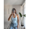 Boyun Geçmeli Crop - MAVİ