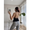 Boyun Geçmeli Sırt Dekolte Crop - SİYAH